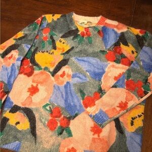 Sézane Floral Multicolor Sweater